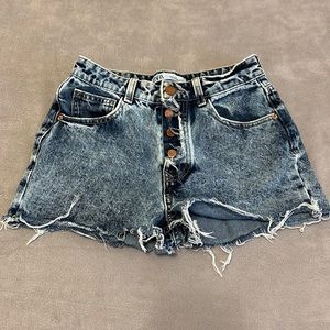 Zara washed distressed denim shorts XS
